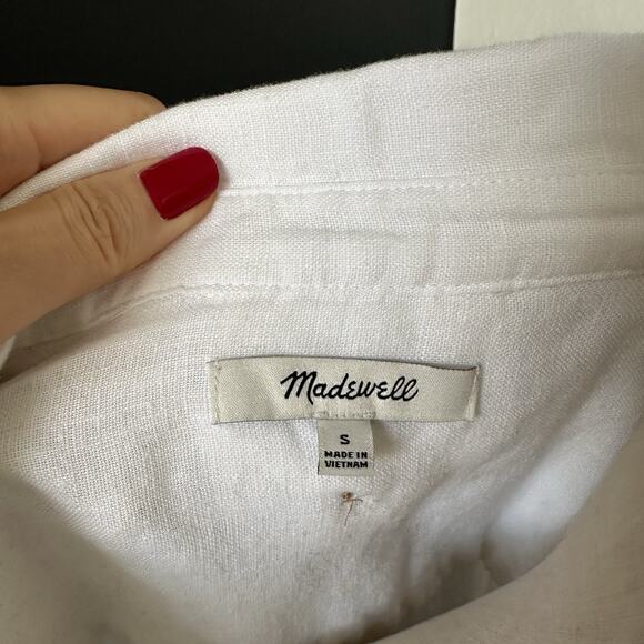 MADEWELL Linen Shirt Women Flap-Pocket Button Up NO994 - Picture 10 of 12